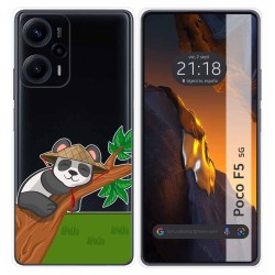 Funda Silicona Transparente para Xiaomi Poco F5 5G diseño Panda Dibujos