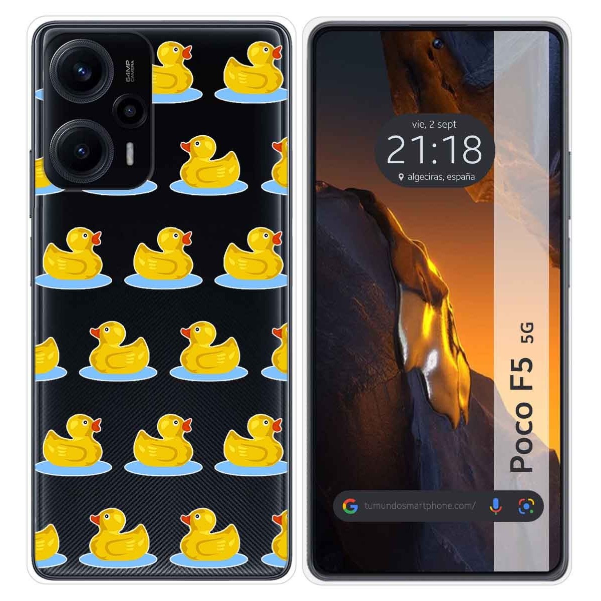 Funda Silicona Transparente para Xiaomi Poco F5 5G diseño Pato Dibujos