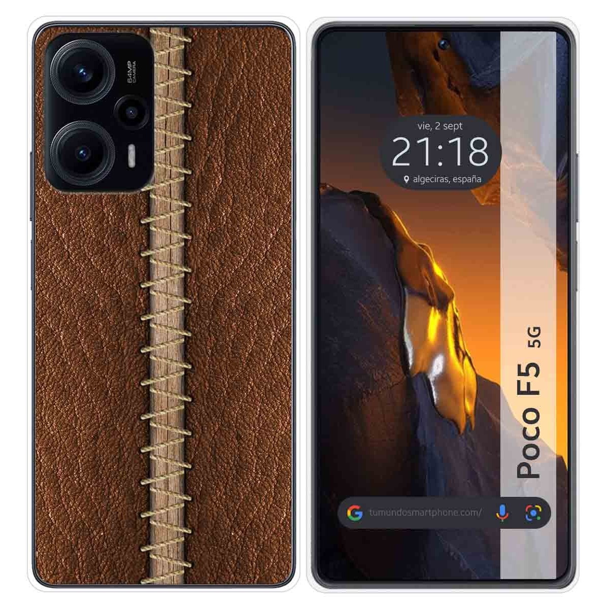 Funda Silicona para Xiaomi Poco F5 5G diseño Cuero 01 Dibujos