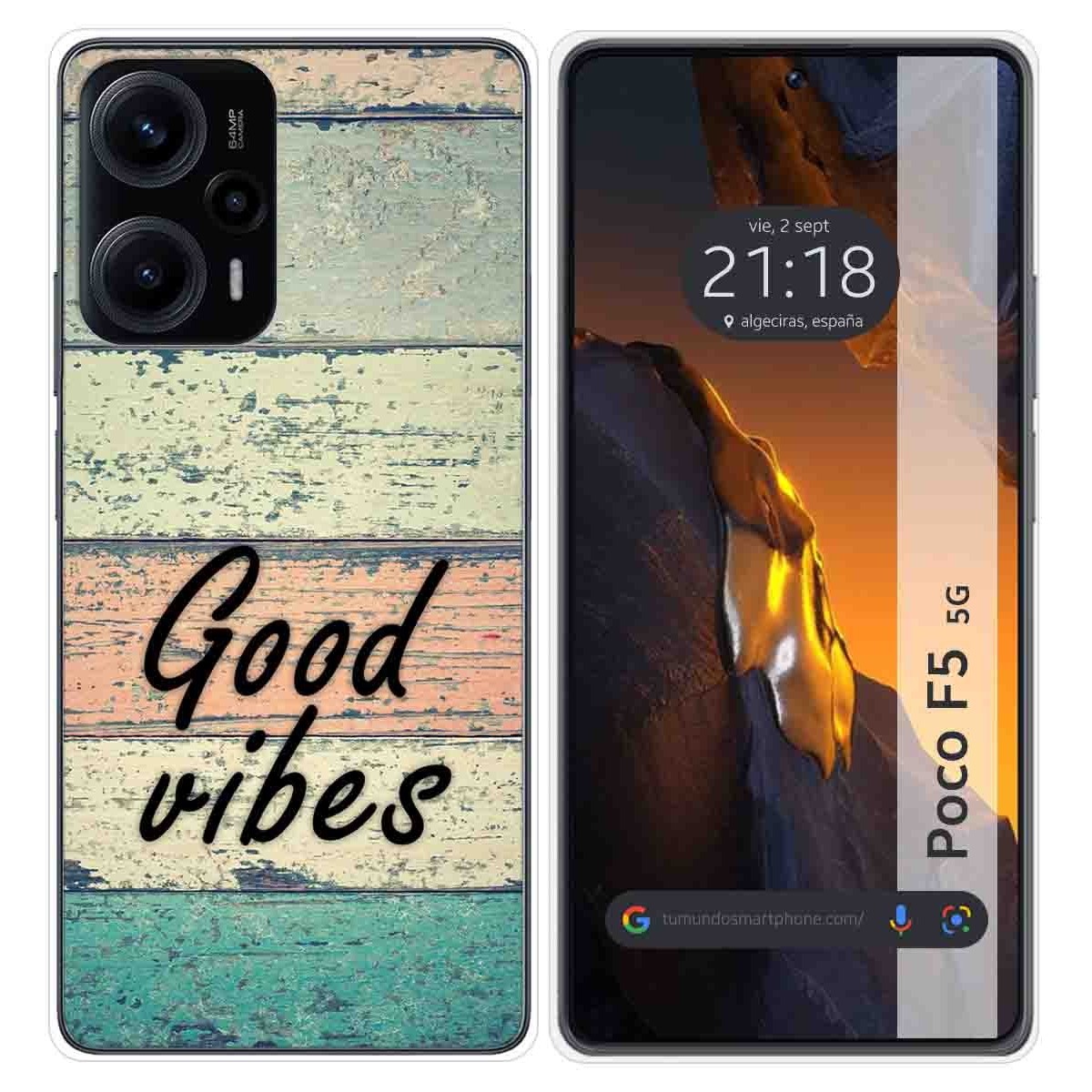Funda Silicona para Xiaomi Poco F5 5G diseño Madera 01 Dibujos