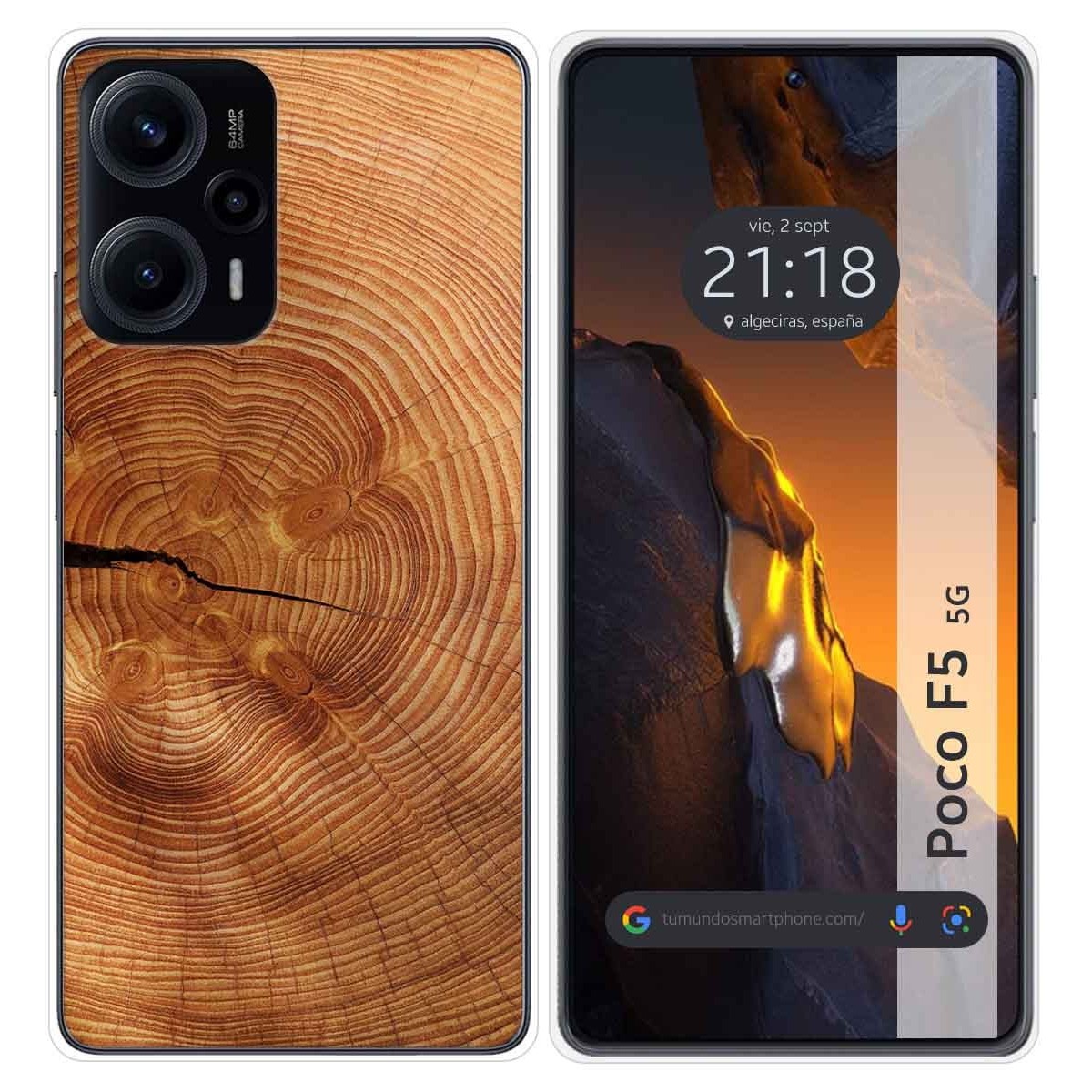 Funda Silicona para Xiaomi Poco F5 5G diseño Madera 04 Dibujos