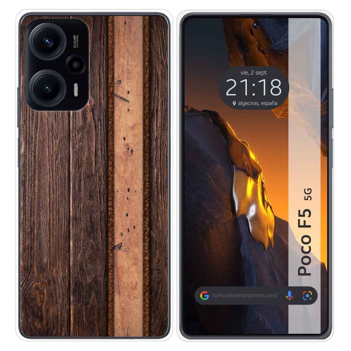Funda Silicona para Xiaomi Poco F5 5G diseño Madera 05 Dibujos