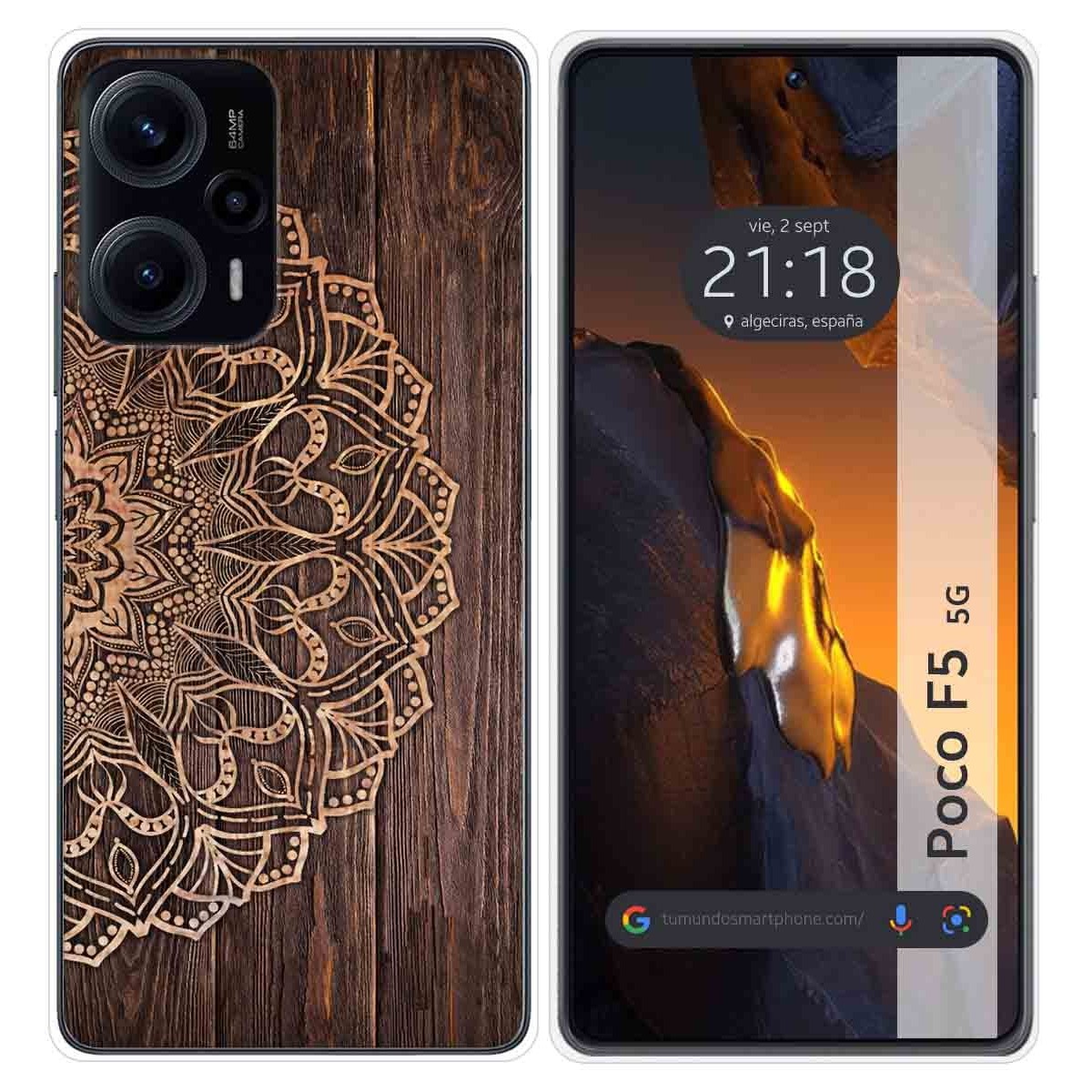 Funda Silicona para Xiaomi Poco F5 5G diseño Madera 06 Dibujos