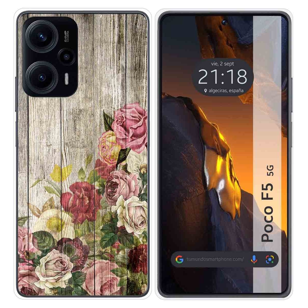 Funda Silicona para Xiaomi Poco F5 5G diseño Madera 08 Dibujos