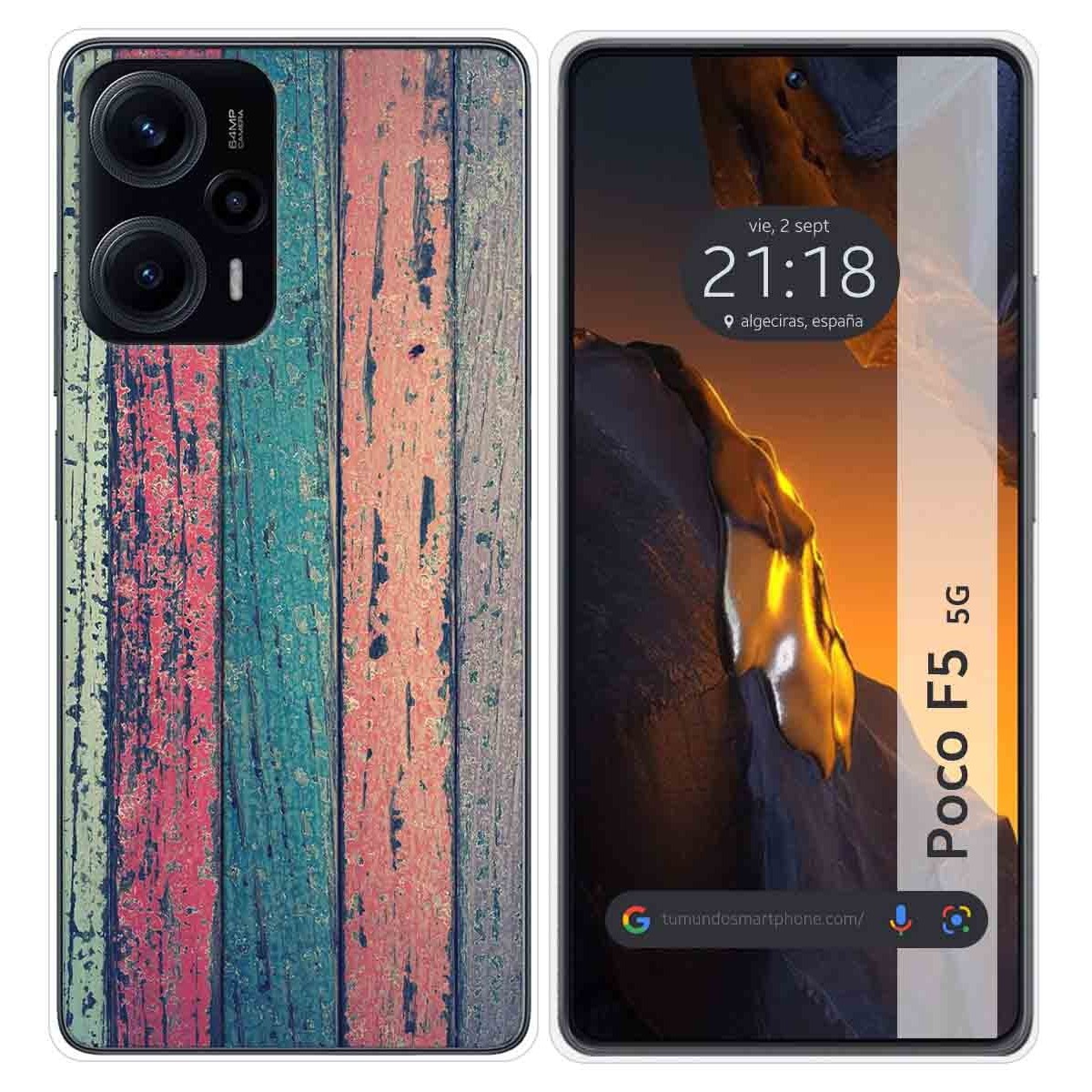 Funda Silicona para Xiaomi Poco F5 5G diseño Madera 10 Dibujos