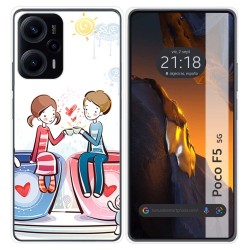 Funda Silicona para Xiaomi Poco F5 5G diseño Café Dibujos