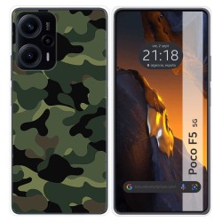 Funda Silicona para Xiaomi Poco F5 5G diseño Camuflaje Dibujos