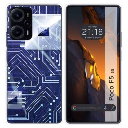 Funda Silicona para Xiaomi Poco F5 5G diseño Circuito Dibujos