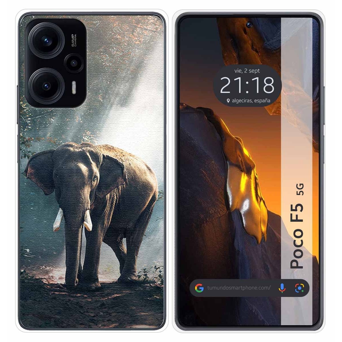 Funda Silicona para Xiaomi Poco F5 5G diseño Elefante Dibujos