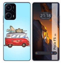 Funda Silicona para Xiaomi Poco F5 5G diseño Furgoneta Dibujos