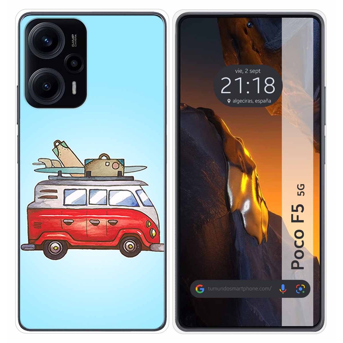 Funda Silicona para Xiaomi Poco F5 5G diseño Furgoneta Dibujos
