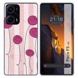 Funda Silicona para Xiaomi Poco F5 5G diseño Flores Vintage Dibujos