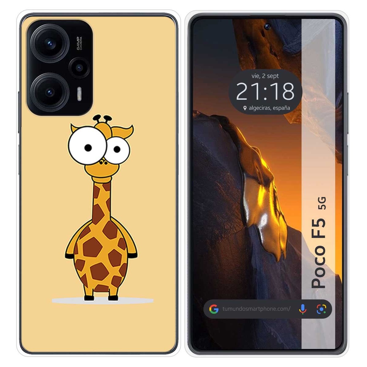 Funda Silicona para Xiaomi Poco F5 5G diseño Jirafa Dibujos