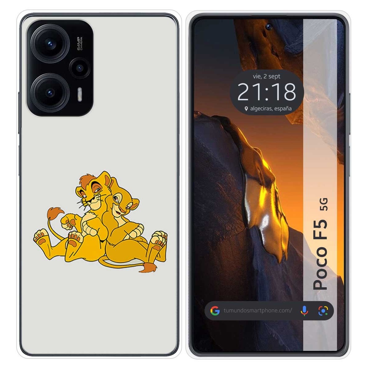 Funda Silicona para Xiaomi Poco F5 5G diseño Leones Dibujos