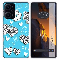 Funda Silicona para Xiaomi Poco F5 5G diseño Mariposas Dibujos
