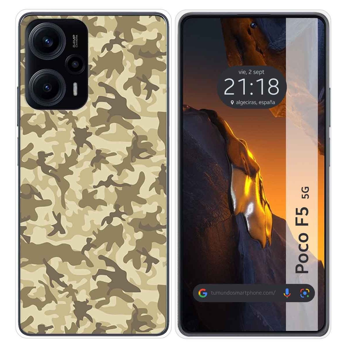 Funda Silicona para Xiaomi Poco F5 5G diseño Sand Camuflaje Dibujos