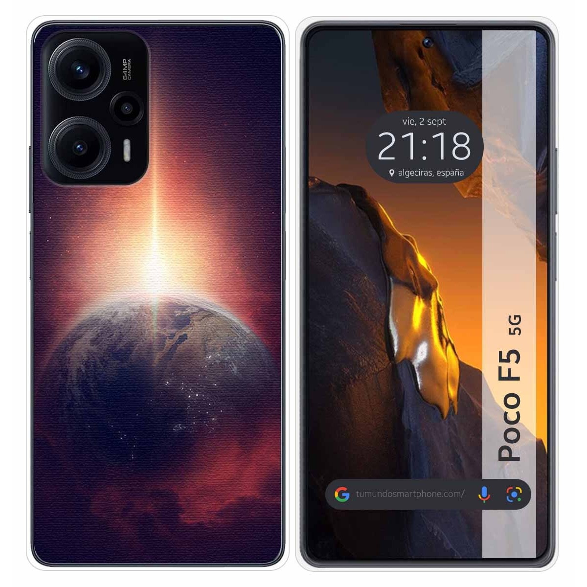 Funda Silicona para Xiaomi Poco F5 5G diseño Tierra Dibujos