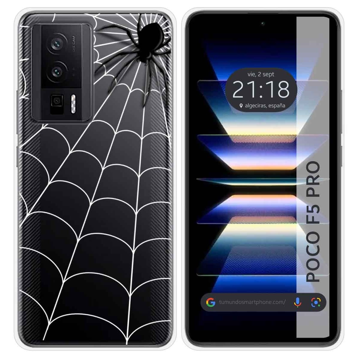 Funda Silicona Transparente para Xiaomi POCO F5 Pro 5G diseño Araña Dibujos