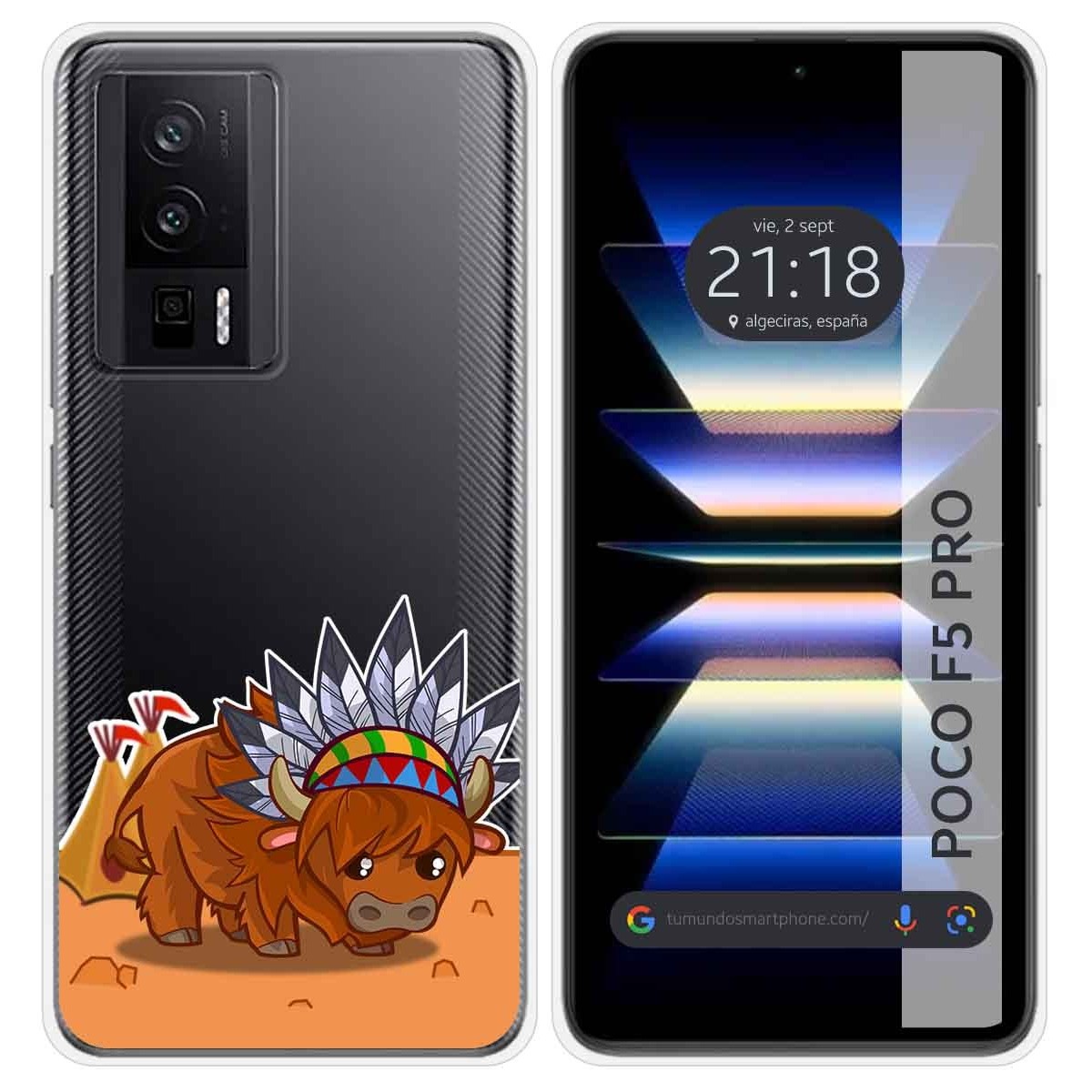 Funda Silicona Transparente para Xiaomi POCO F5 Pro 5G diseño Bufalo Dibujos