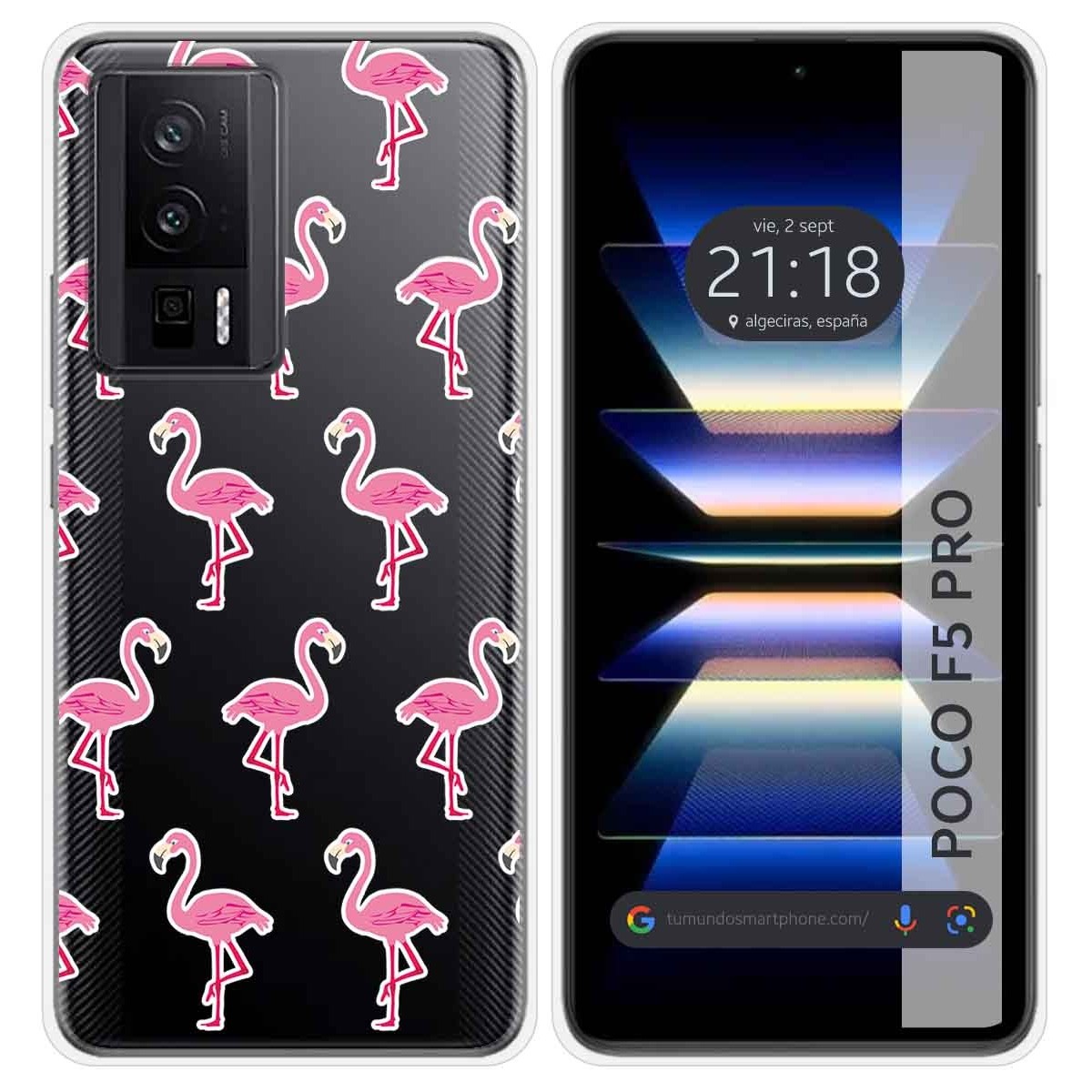 Funda Silicona Transparente para Xiaomi POCO F5 Pro 5G diseño Flamenco Dibujos