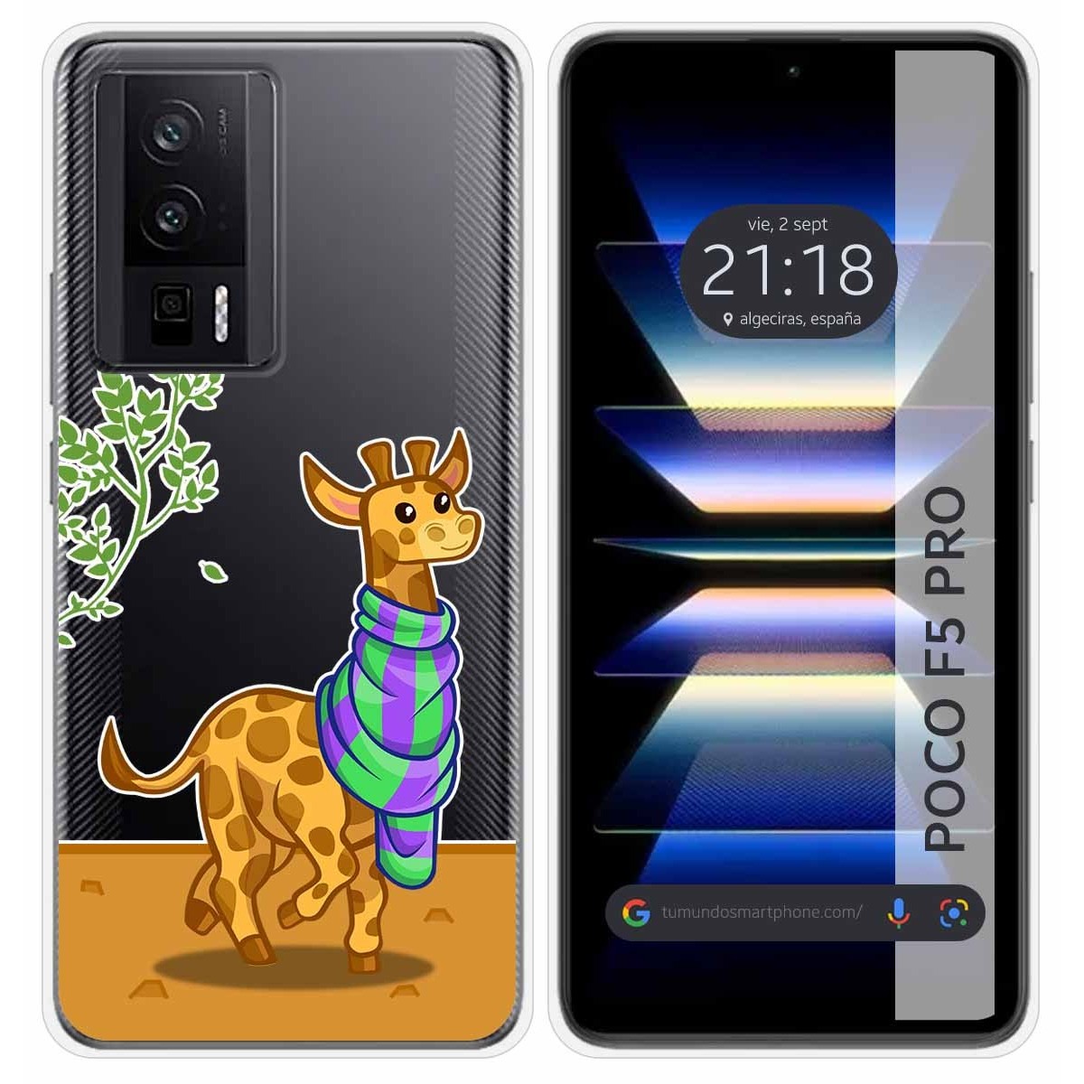 Funda Silicona Transparente para Xiaomi POCO F5 Pro 5G diseño Jirafa Dibujos