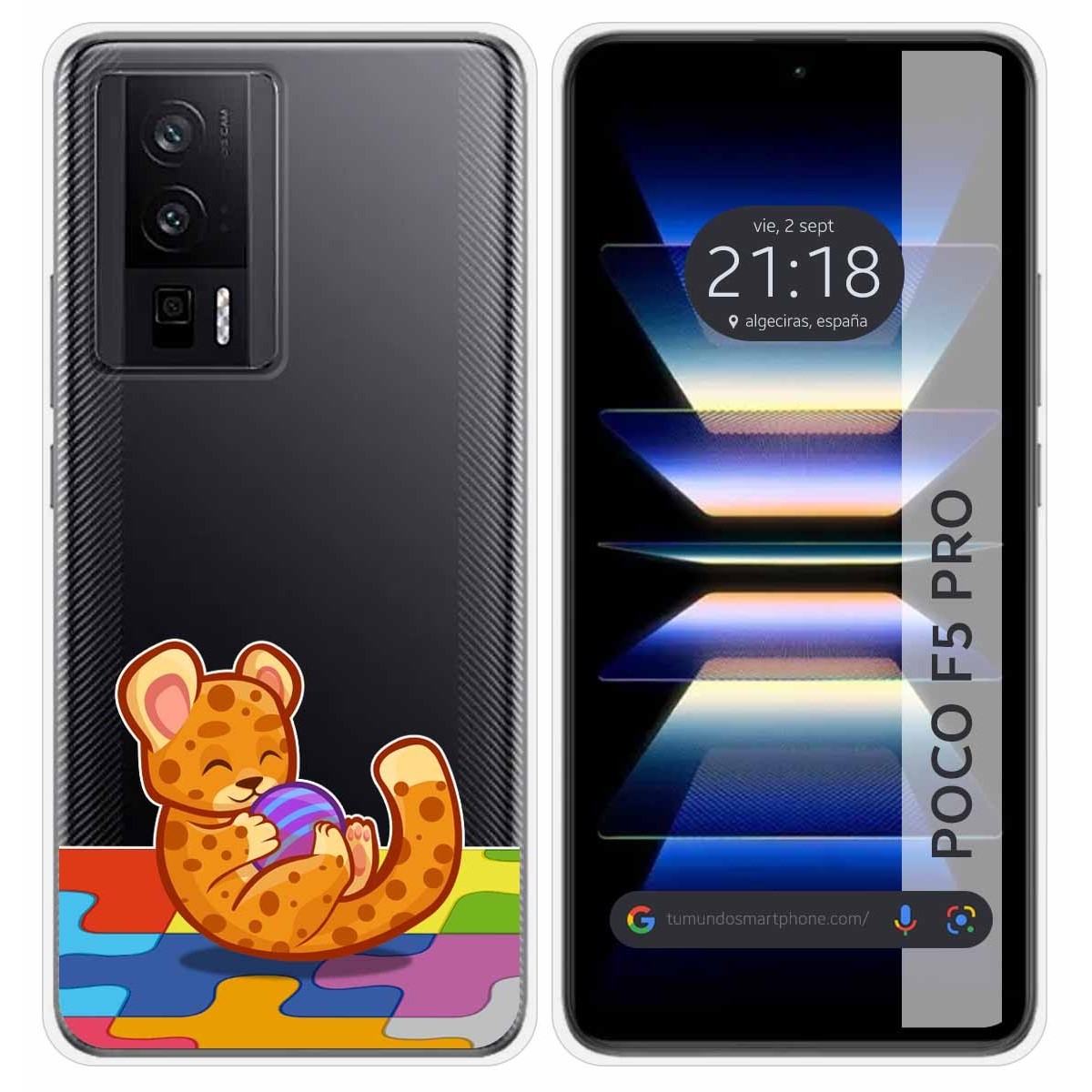 Funda Silicona Transparente para Xiaomi POCO F5 Pro 5G diseño Leopardo Dibujos