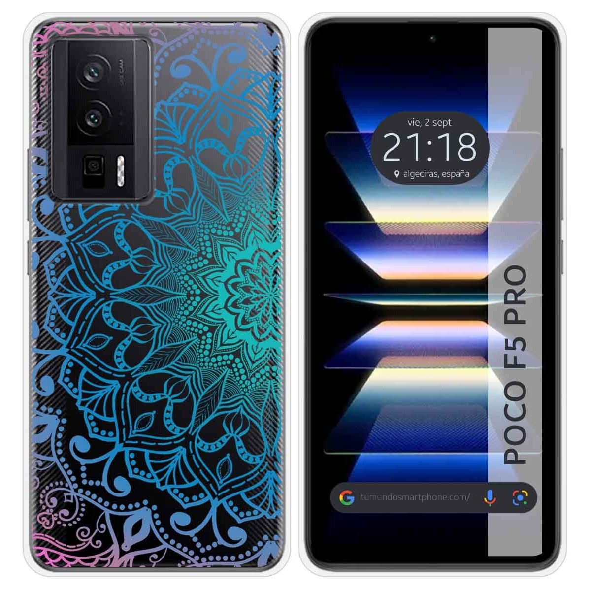 Funda Silicona Transparente para Xiaomi POCO F5 Pro 5G diseño Mandala Dibujos