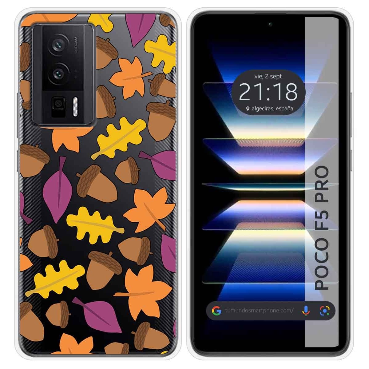Funda Silicona Transparente para Xiaomi POCO F5 Pro 5G diseño Otoño Dibujos