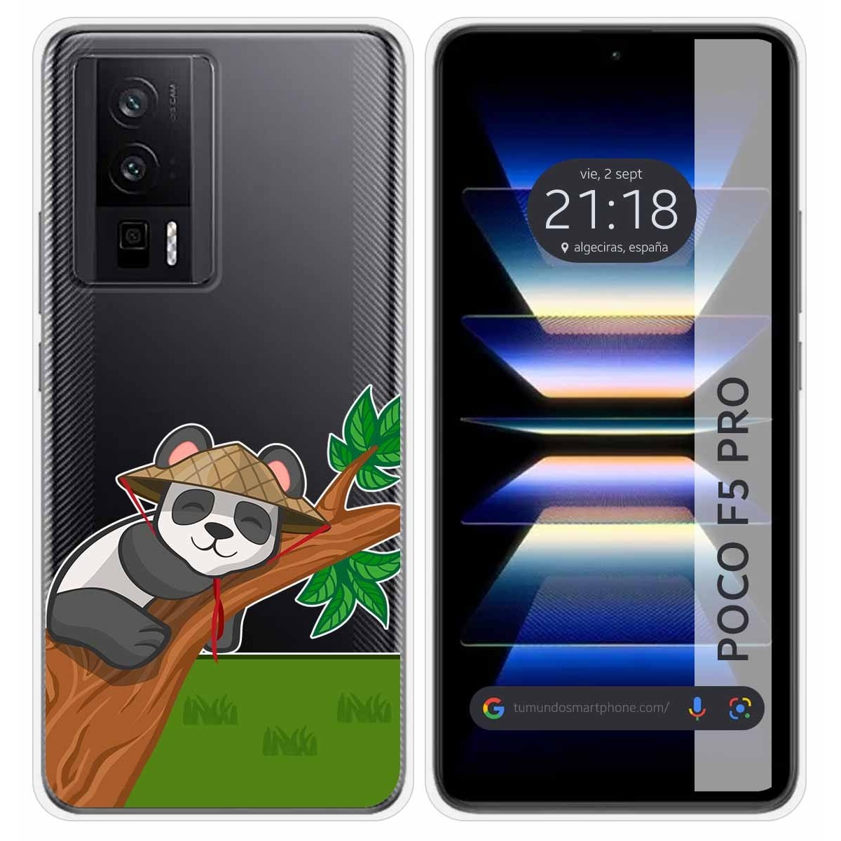 Funda Silicona Transparente para Xiaomi POCO F5 Pro 5G diseño Panda Dibujos