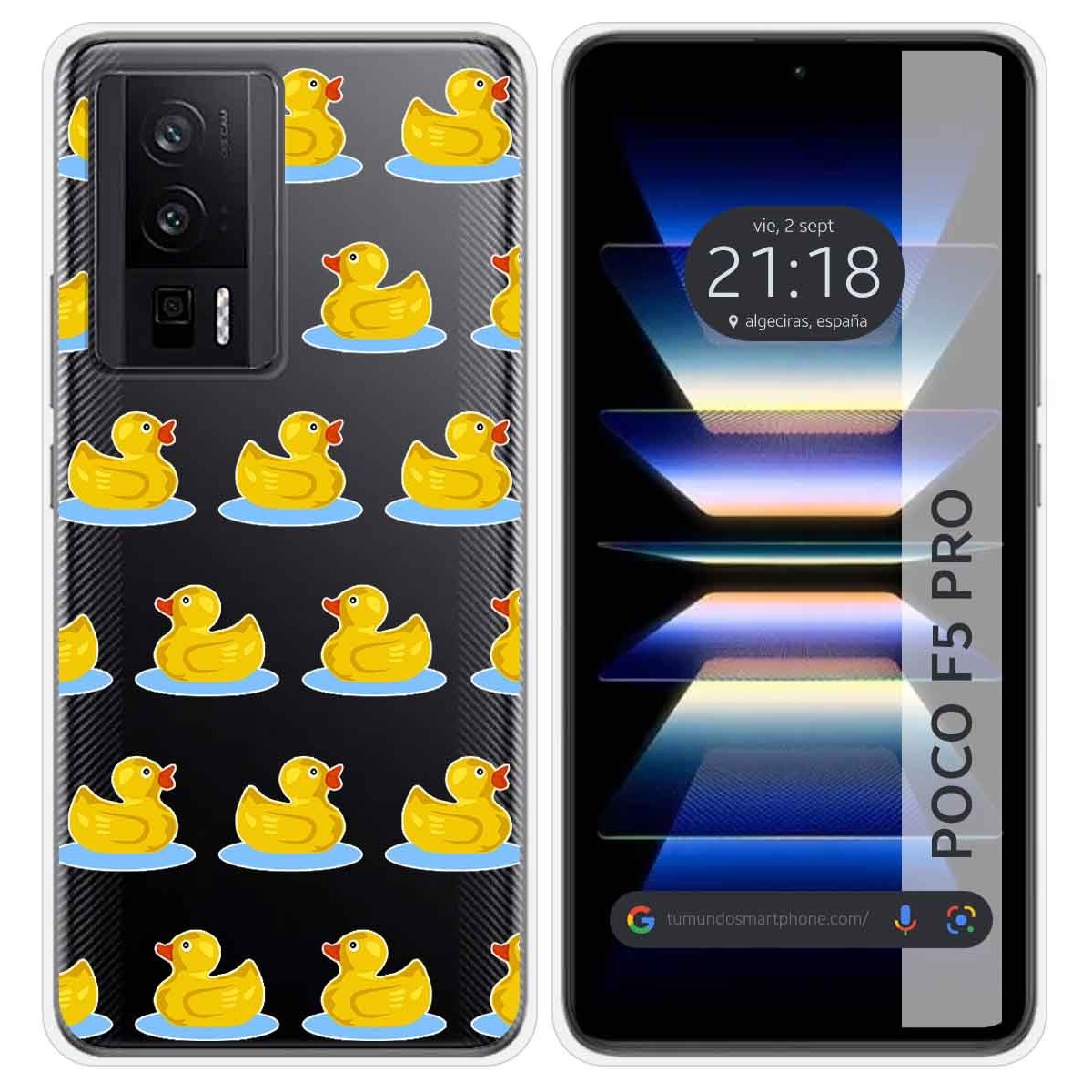 Funda Silicona Transparente para Xiaomi POCO F5 Pro 5G diseño Pato Dibujos