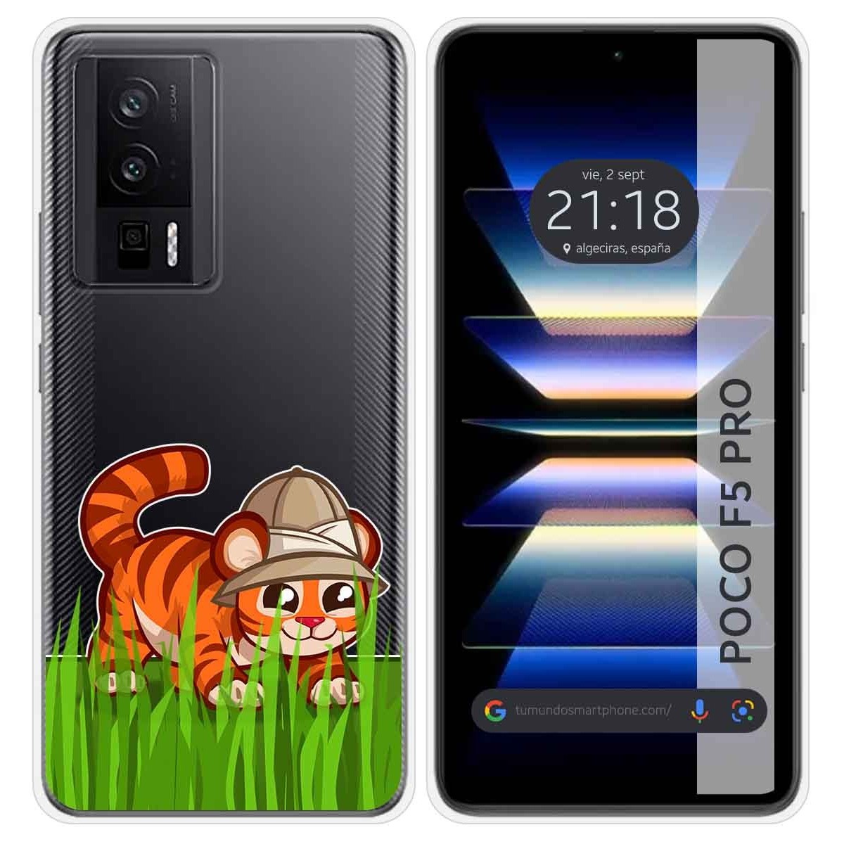 Funda Silicona Transparente para Xiaomi POCO F5 Pro 5G diseño Tigre Dibujos