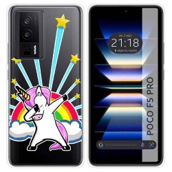 Funda Silicona Transparente para Xiaomi POCO F5 Pro 5G diseño Unicornio Dibujos