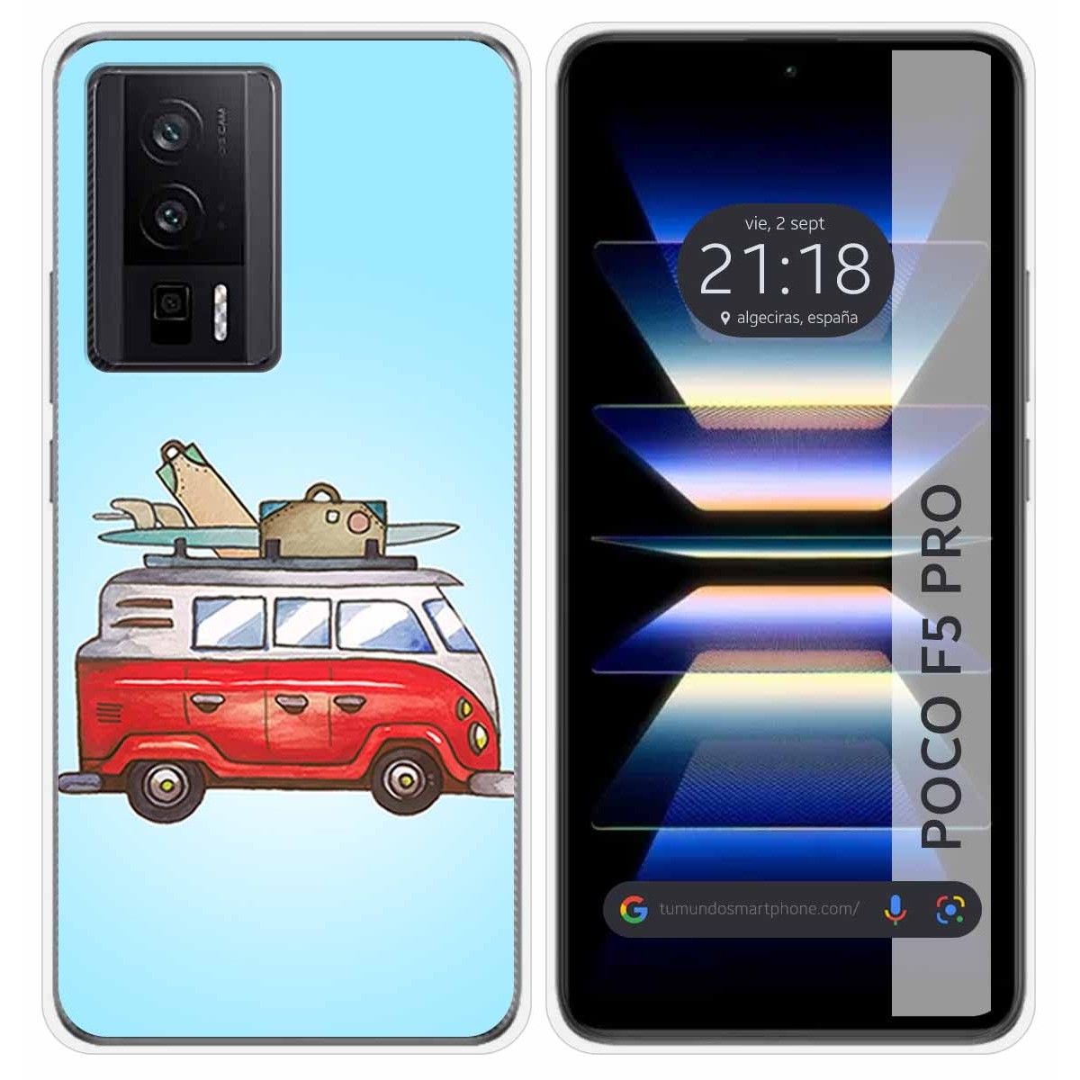 Funda Silicona para Xiaomi POCO F5 Pro 5G diseño Furgoneta Dibujos