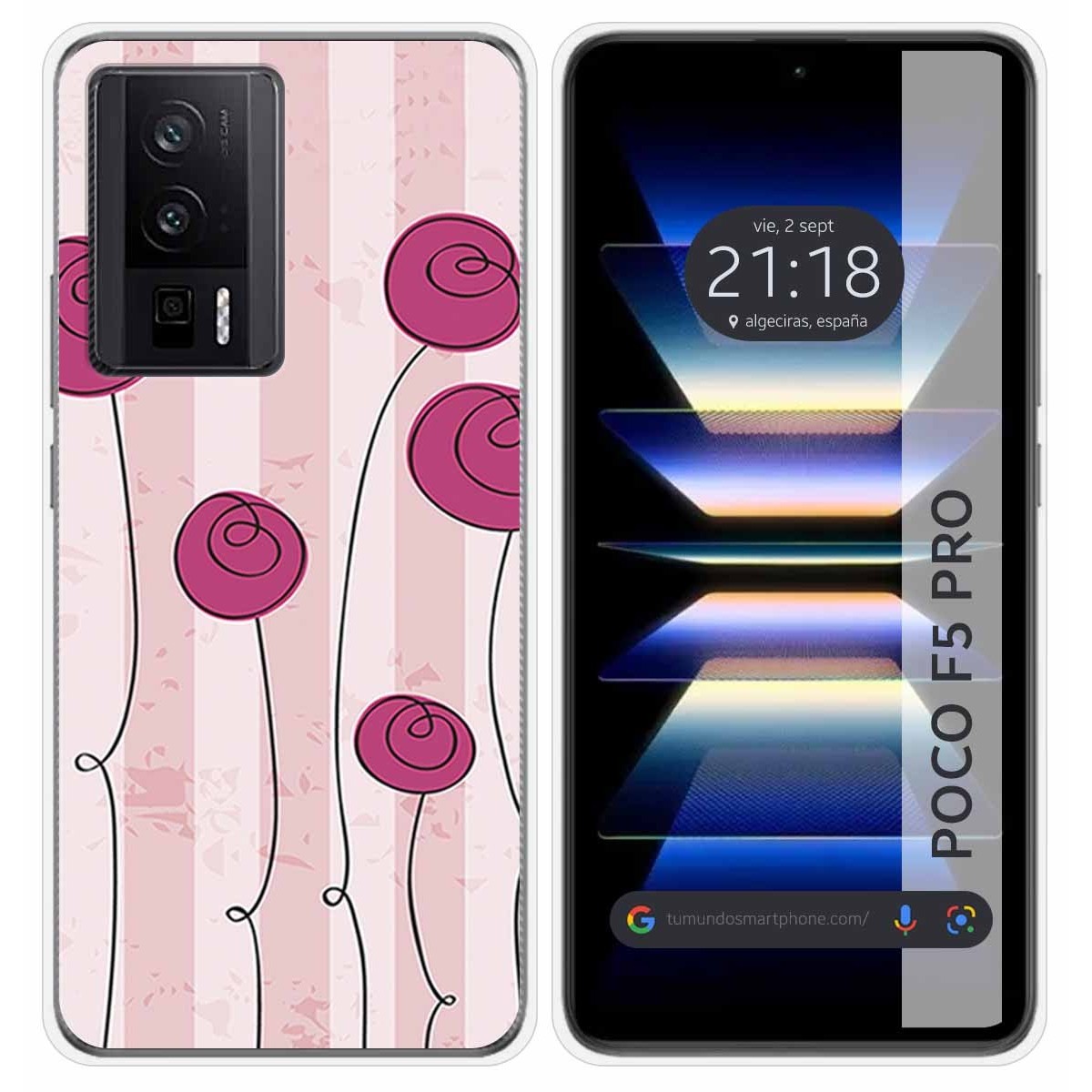 Funda Silicona para Xiaomi POCO F5 Pro 5G diseño Flores Vintage Dibujos