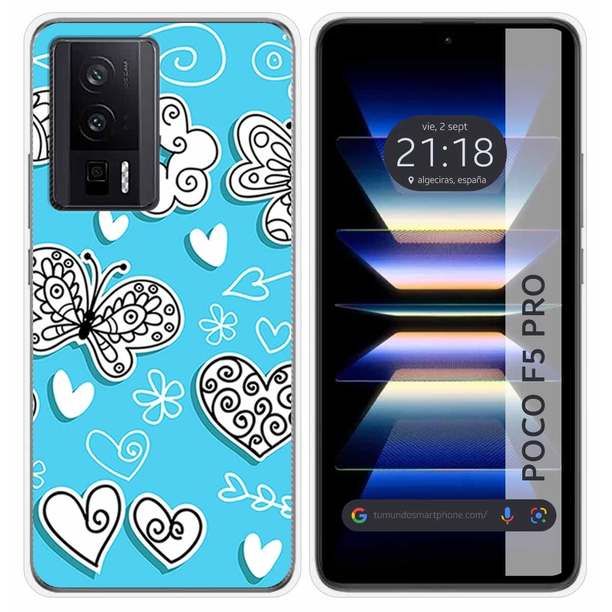 Funda Silicona para Xiaomi POCO F5 Pro 5G diseño Mariposas Dibujos