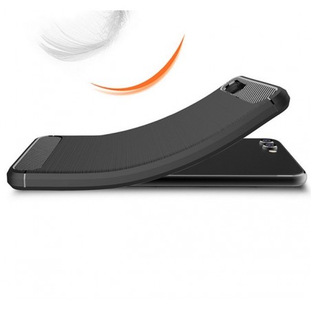 Funda Gel Tpu Tipo Carbon Negra para Huawei Honor View 10