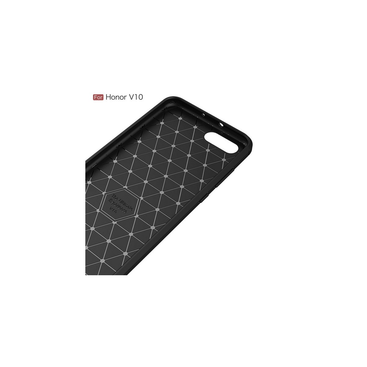 Funda Gel Tpu Tipo Carbon Negra para Huawei Honor View 10