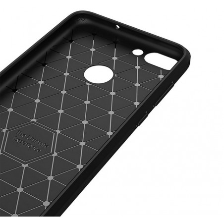 Funda Gel Tpu Tipo Carbon Negra para Huawei P Smart