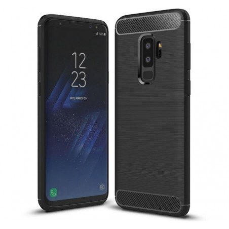 Funda Gel Tpu Tipo Carbon Negra para Samsung Galaxy S9 Plus