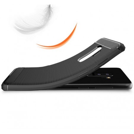 Funda Gel Tpu Tipo Carbon Negra para Samsung Galaxy S9 Plus