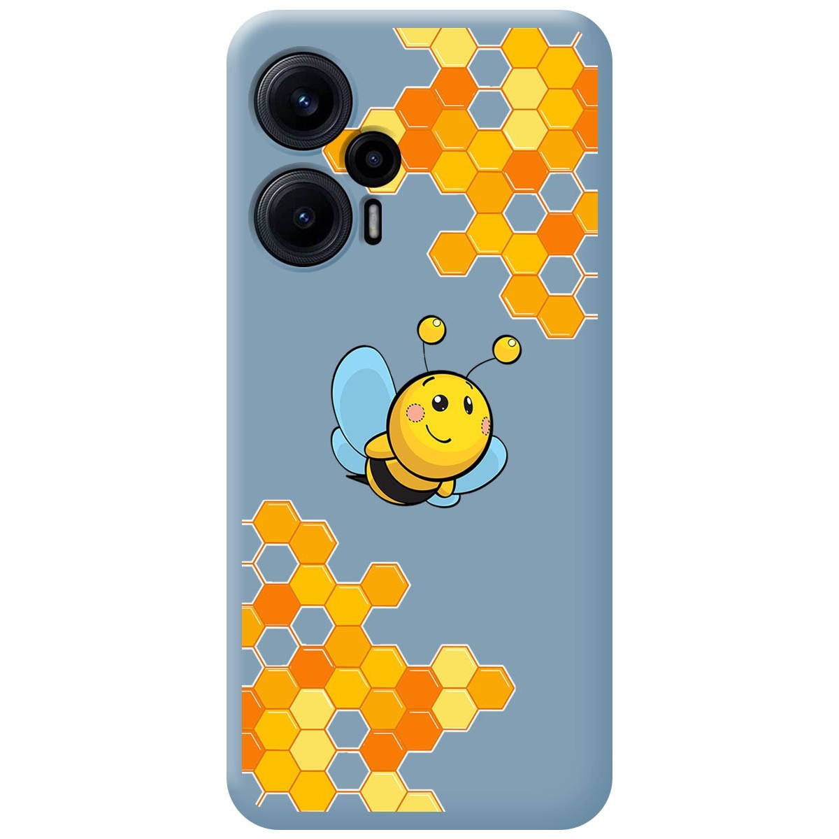 Funda Silicona Líquida Azul para Xiaomi POCO F5 5G diseño Abeja Dibujos