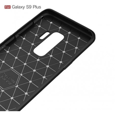 Funda Gel Tpu Tipo Carbon Negra para Samsung Galaxy S9 Plus