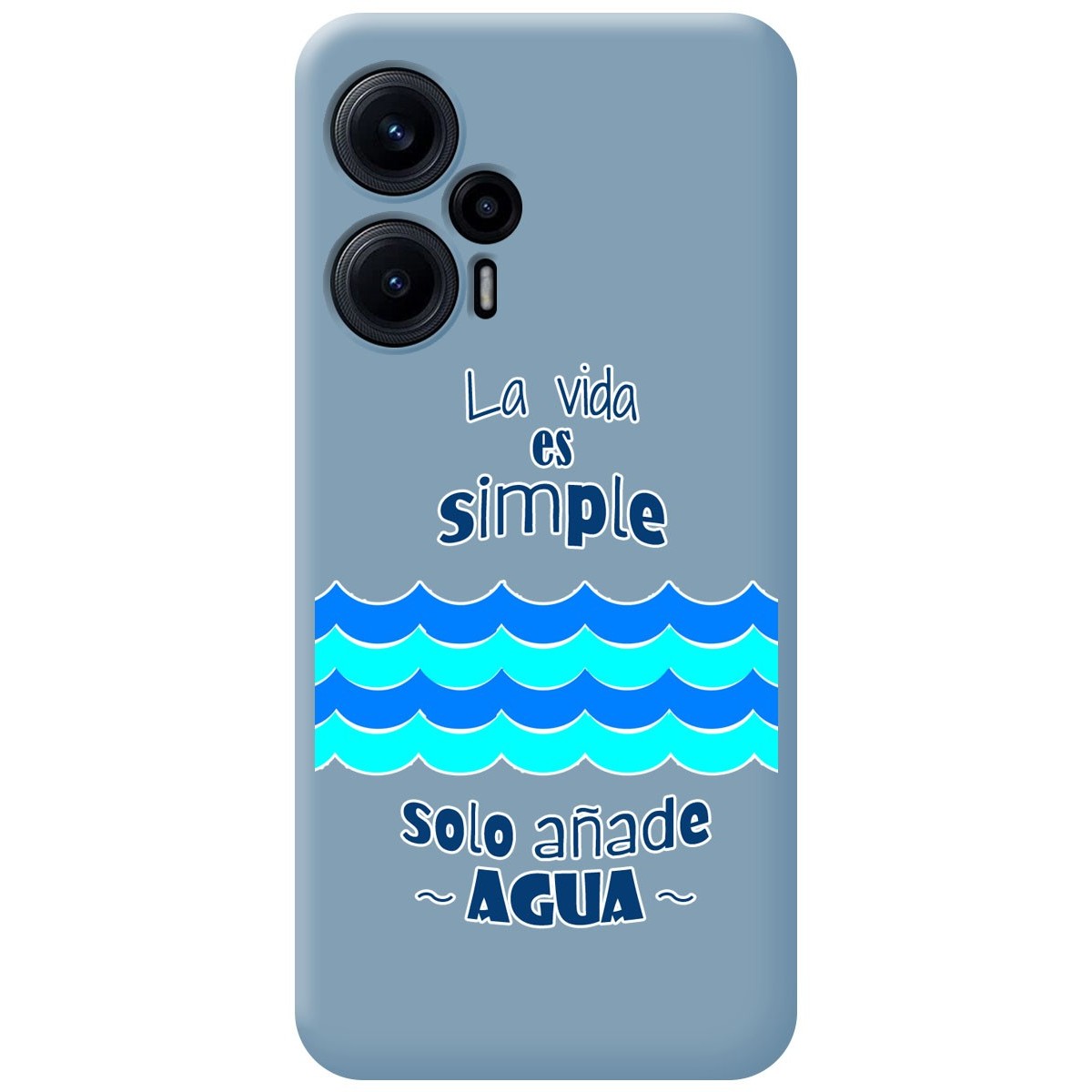 Funda Silicona Líquida Azul para Xiaomi POCO F5 5G diseño Agua Dibujos
