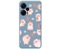Funda Silicona Líquida Azul para Xiaomi POCO F5 5G diseño Cerdos Dibujos