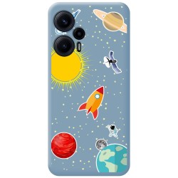 Funda Silicona Líquida Azul para Xiaomi POCO F5 5G diseño Espacio Dibujos