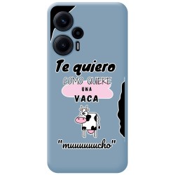 Funda Silicona Líquida Azul para Xiaomi POCO F5 5G diseño Vaca Dibujos