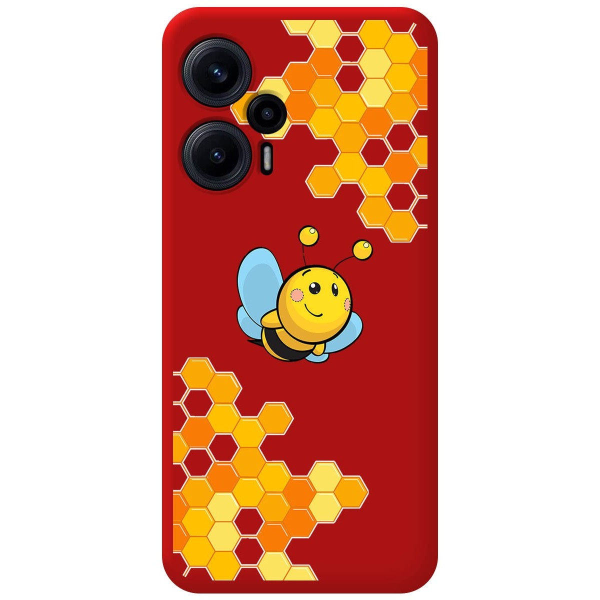 Funda Silicona Líquida Roja para Xiaomi POCO F5 5G diseño Abeja Dibujos