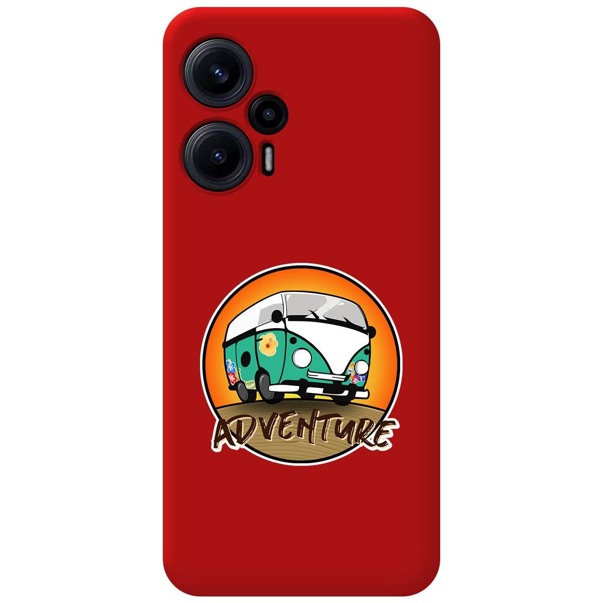 Funda Silicona Líquida Roja para Xiaomi POCO F5 5G diseño Adventure Dibujos