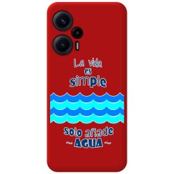 Funda Silicona Líquida Roja para Xiaomi POCO F5 5G diseño Agua Dibujos