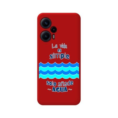 Funda Silicona Líquida Roja para Xiaomi POCO F5 5G diseño Agua Dibujos